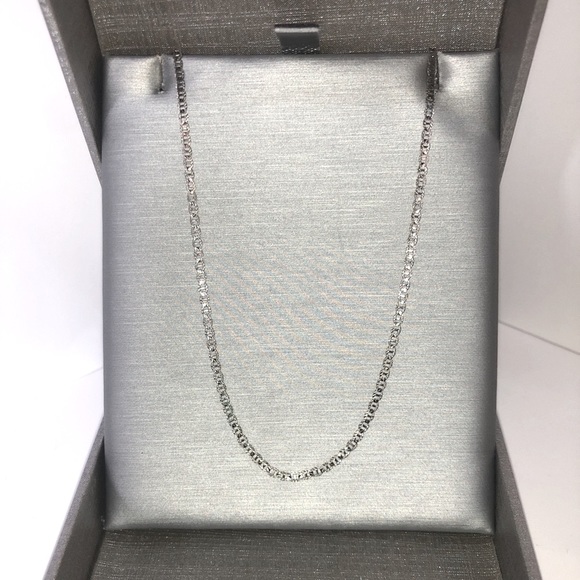 Solid 10K (not 14K ) White Gold Fancy Mariner Link Neck Chain Necklace - Picture 5 of 14